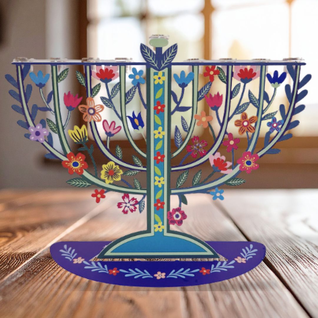 חנוכיה פרחים