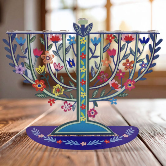 חנוכיה פרחים