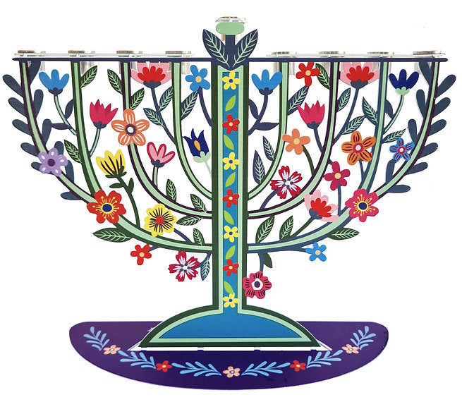 חנוכיה פרחים